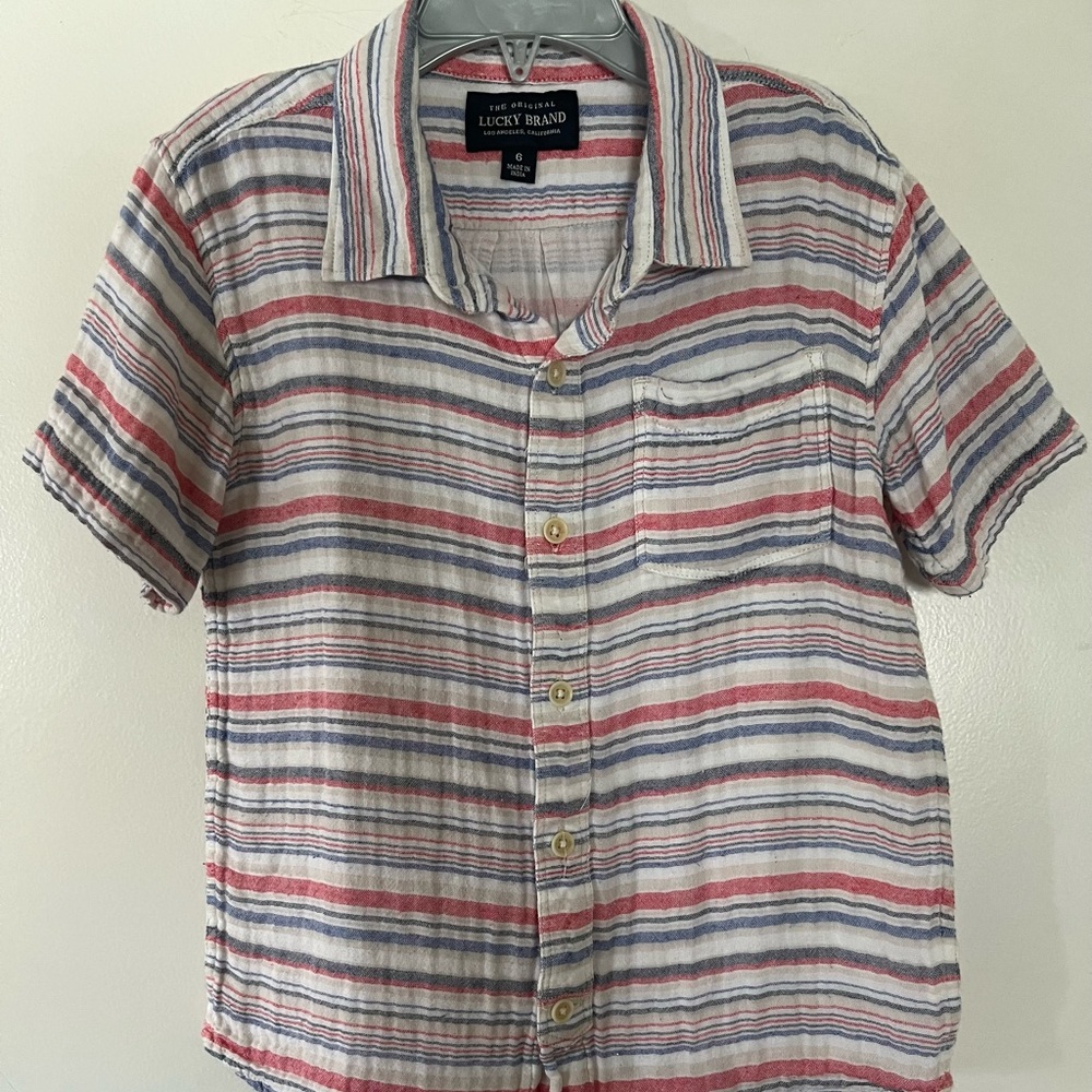 Lucky Brand Button-Down Collar Short Sleeve Shirt Boys 6